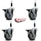 Service Caster 4'' Gray Poly Swivel 7/8'' Expanding Stem Caster Set with Brake, 4PK SCC-EX20S414-PPUB-PLB-78-4 - alternate 2